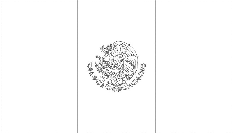 bandera mexicana para colorear